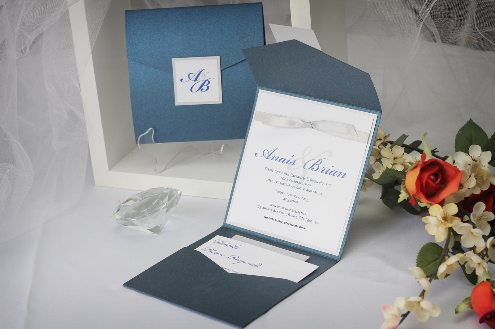 Classic pocketfold wedding invitations