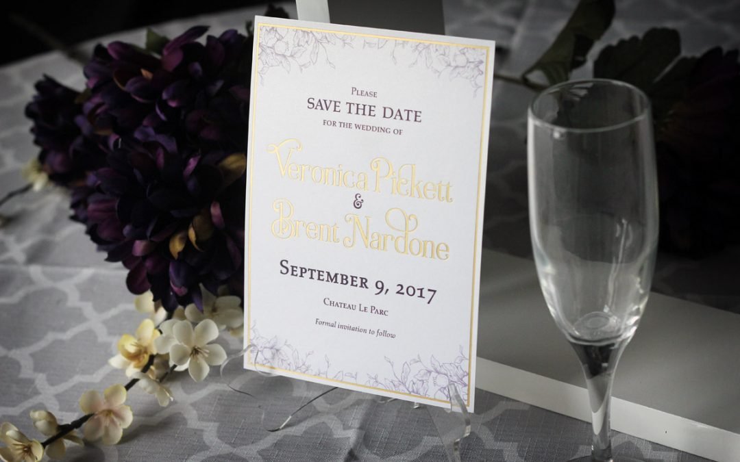 Gold Foil Stamped Save The Date Cards