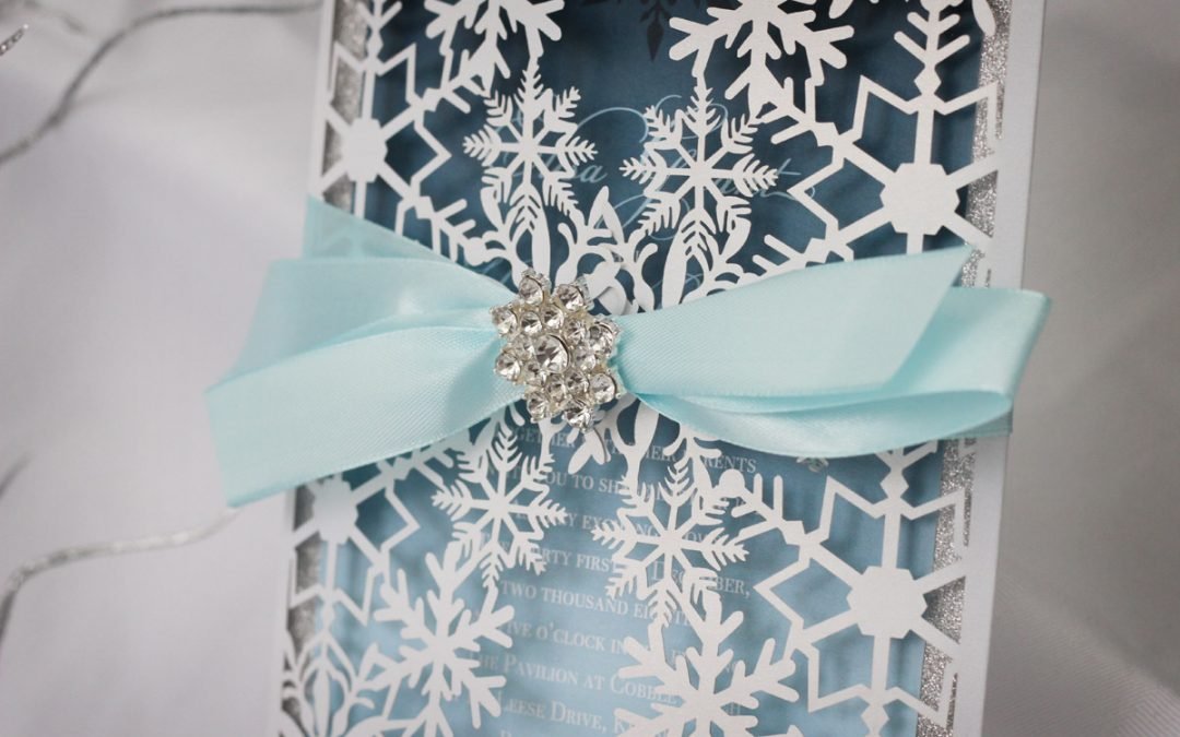 Luxurious Snowflake Laser Cut Winter Wedding Invitation