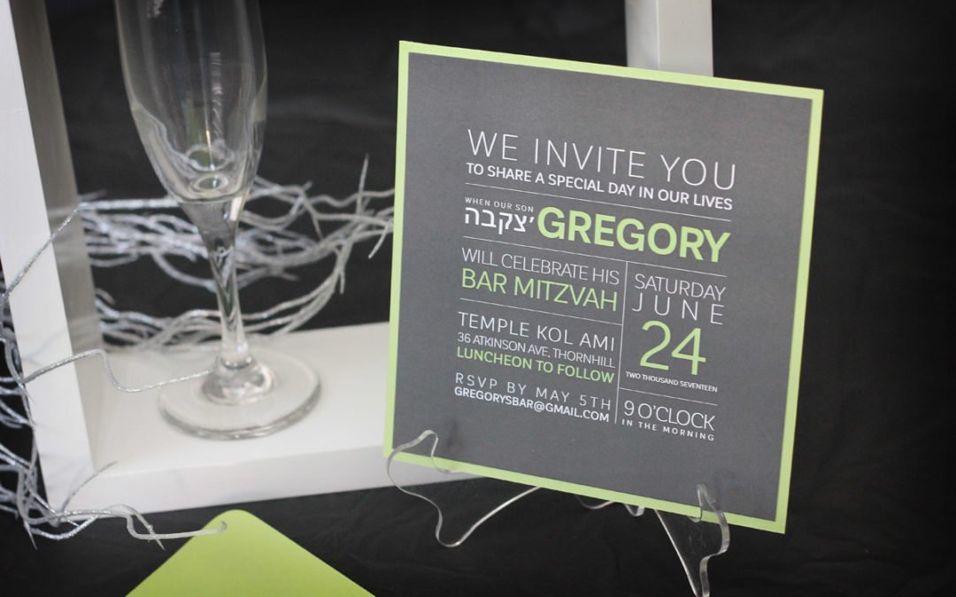 Modern Square Bar Mitzvah Invitations