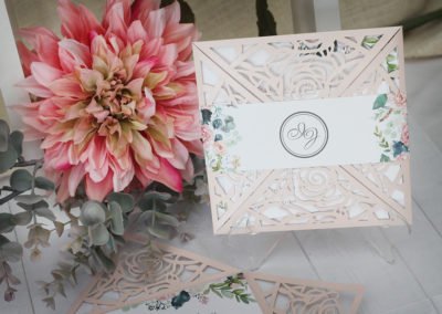 Laser Cut Flower Wedding Invitations