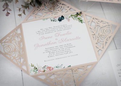 Laser Cut Flower Wedding Invitations