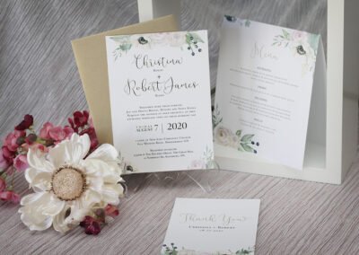 Floral Wedding Invitation with Gold Foil